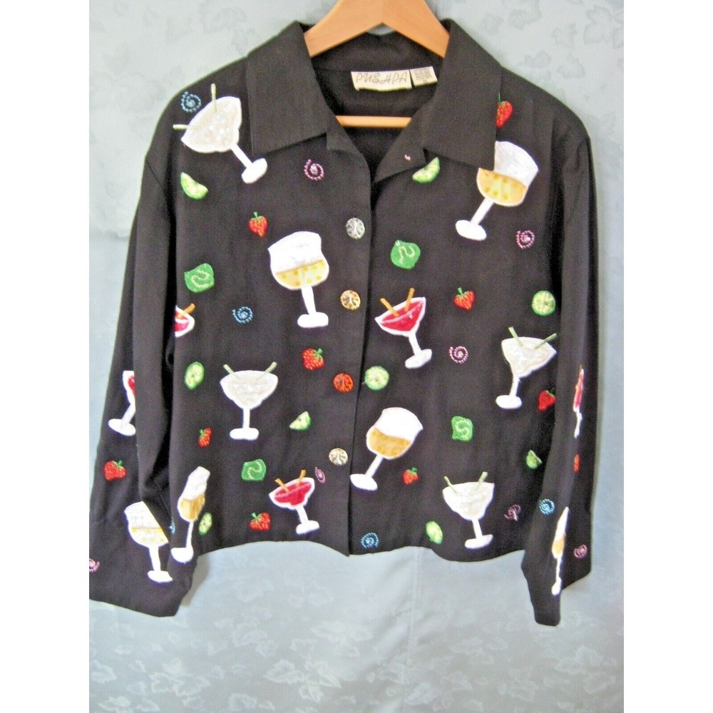 PUSHPA Size Medium Cocktail Drinks Embellished Jacket Lined